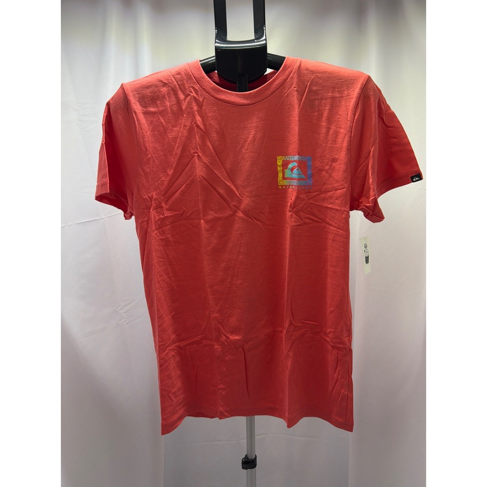 Quiksilver Revival Youth Tee Coral Orange Graphic T-Shirt XL 16 AQBZT04405 NEW
